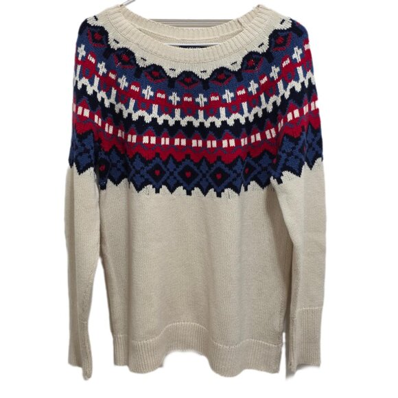 1166 Chaps Fair Isle Design Pullover Knit Sweater Womens - Picture 1 of 2